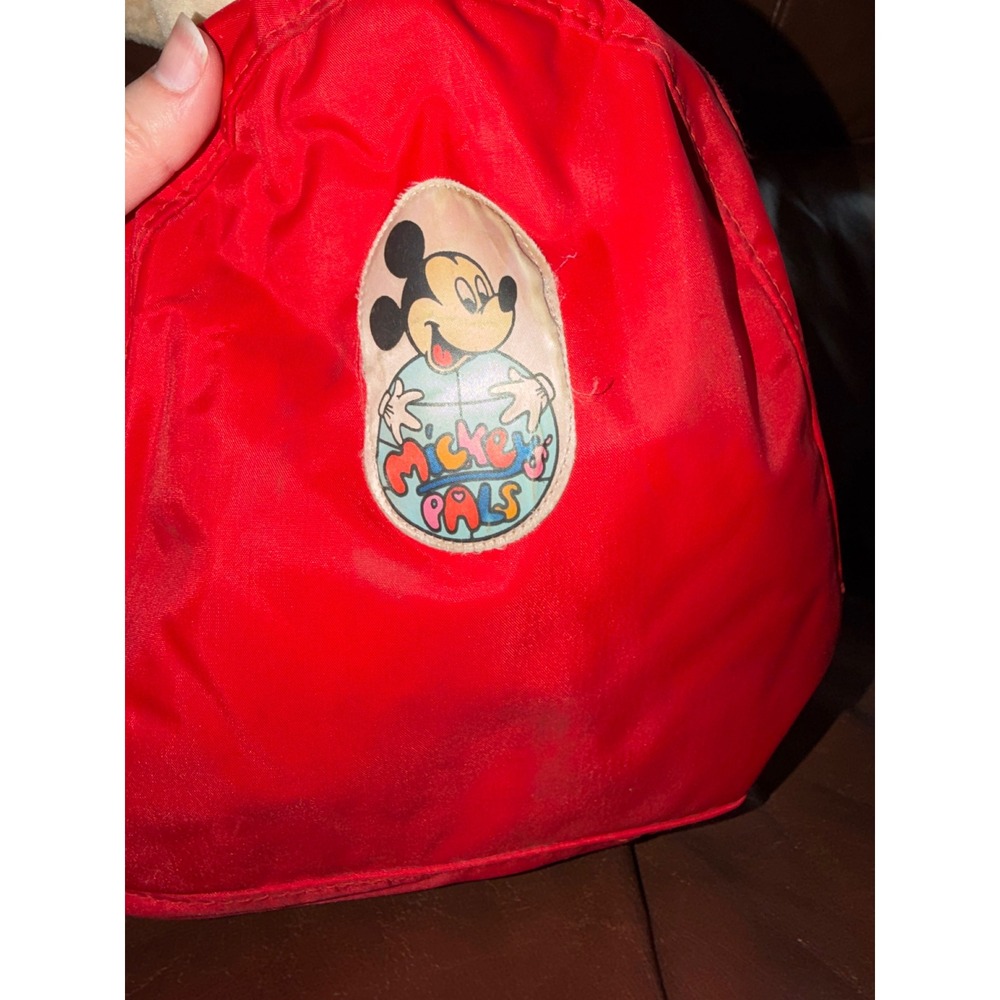 Vintage Mickey Mouse Plush Backpack Mickey's Pals Dover Handbag Co Red Black - Picture 4 of 8